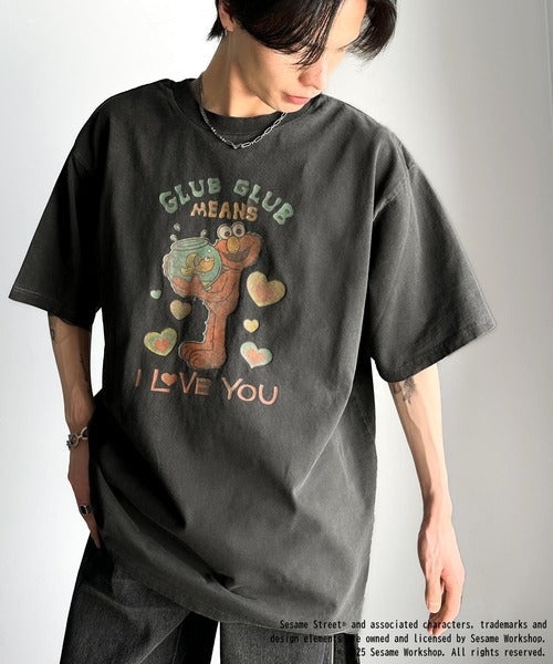 大人カジュアルにハマる。綿100％セサミキャラピグメント加工ビッグTシャツ cm1330004
