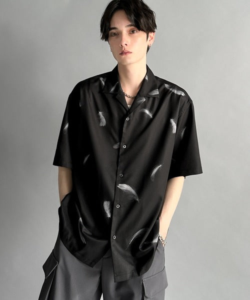 Oversized Drape Half Sleeve Shirt/総柄プリントオーバーサイズドレープ半袖シャツ co1150014