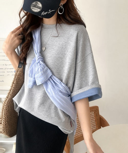 《JaVaジャバコラボ》ゆるシルエットに、ひとさじのアクセント。オーバーサイズ配色BIGTEE jv1110190