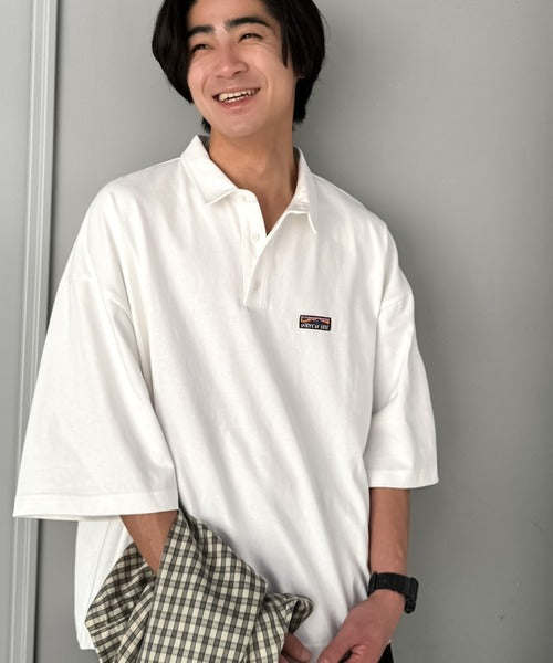 《JaVaジャバコラボ》ヘビロテ確定。綿100％ヘビーウェイト素材スーパーワイドシルエット衿ポロシャツ jo1320009
