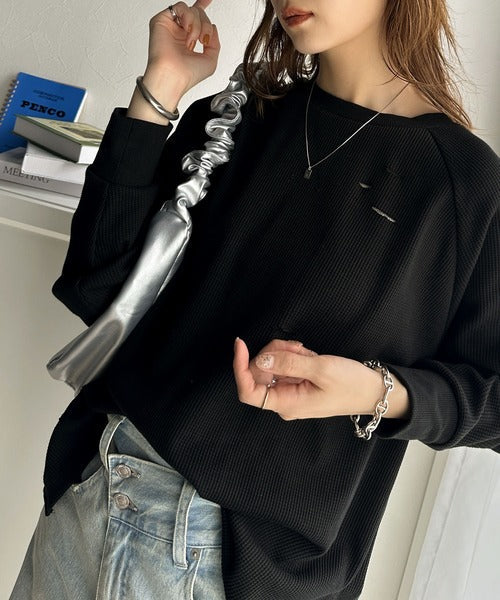 《Javaジャバコラボ》今シーズン大注目！バックJavaネーム付きダメージワッフルロンT jv1010337
