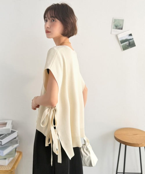 【Classical Evon】楽ちんと上品は、欲張れる。 ニットベスト×プリーツカットストレートワンピース（セットアップ） ev1260621