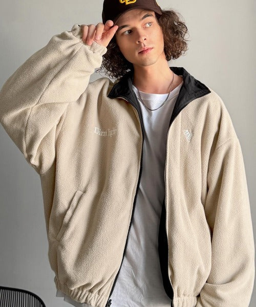 【Classical Origin】「これ1着で実質2着分の価値。」ナイロン×ボア2wayリバーシブル胸元刺繍ブルゾン／2WAY Reversible Nylon Boa Blouson co1150079