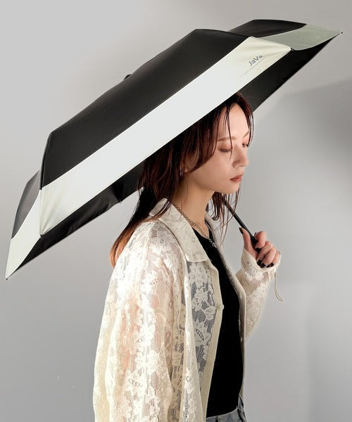 《JaVaジャバコラボ》毎日のお出かけをもっと楽しく。PROTECT U バイカラー晴雨兼用折り畳み傘 jv1340005
