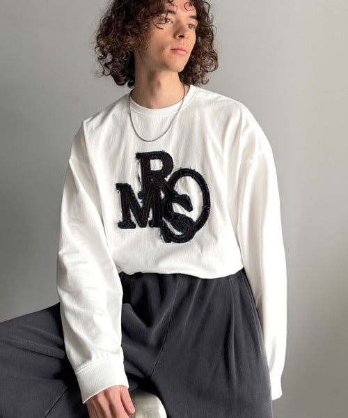 【Classical Origin】「一軍確定。」フリンジパッチワーク使いリラックスTシャツ／Fringe and Patchwork Relaxed T-Shirt co1320004