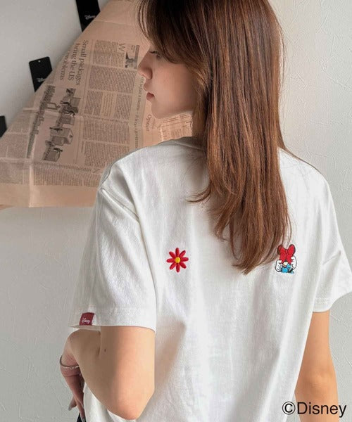 綿100%大人可愛い♪バック「ディズニー」刺繍半袖T ce1330039