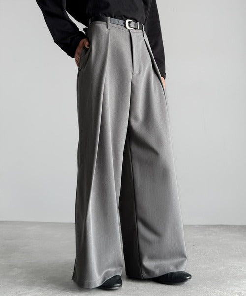 【Classical Origin】「袴型立体シルエット。」インタックワイドフレアスラックス／In-Tuck Design Wide Flared Pants co1150055