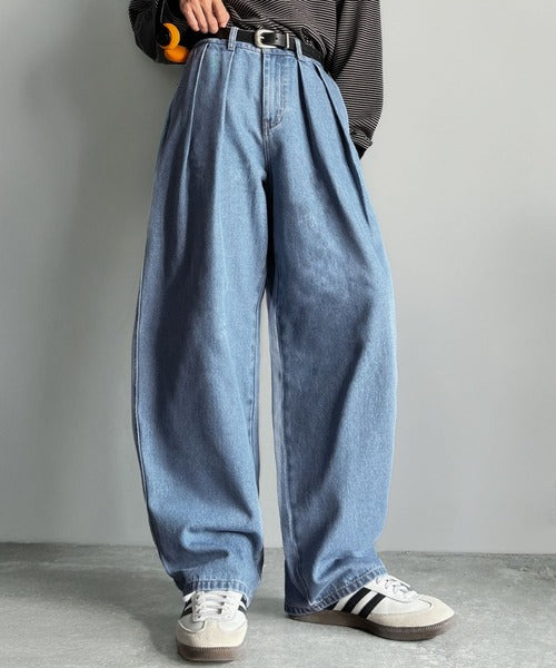 【Classical Origin】「虜になる！」インツータックワイドバルーンデニム／Inverted Two-Tuck Wide Balloon Denim co0900004