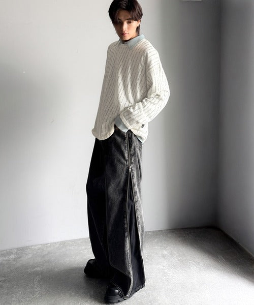 【Classical Origin】「シンプルに魅せる。」グランジモードリラックスシアープルオーバー（長袖）/Grunge Mode Relaxed Pullover co1010027