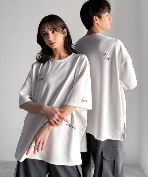 Logo Rhinestone Design Dolman Oversized Tee／ラインストーンロゴ使いドルマンオーバーサイズTシャツ co1010003