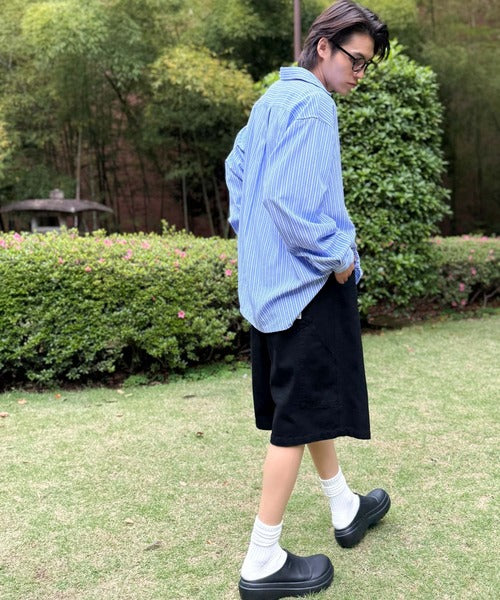 「新定番ハーフデニム。」ベルトデザイン ペインター ハーフデニムパンツ／Belted Design Painter Half Denim Pants co1150029