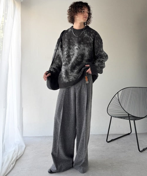 【Classical Origin】「まるで毛布。」モヘアライクシャギー素材クルーネックセーター／Mohair-Like Shaggy Knit Crew Neck Sweater co0780002
