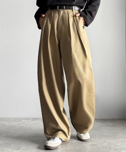 【Classical Origin】「オールシーズン大活躍。」 綿100％インツータック仕様ワイドバルーンパンツ／Inverted Two-Tuck Wide Balloon Pants co0780006