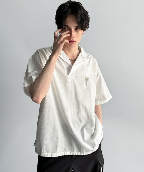 Cotton100%  Ripstop Open Collar Pullover Shirt／コットン100％リップストップ素材オープンカラープルオーバーシャツ co1150012