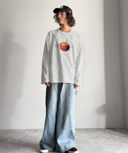 《JaVaジャバコラボ》綿100% フレッシュに、スタイリッシュに。アップルメッセージTシャツ（長袖） jo1150069