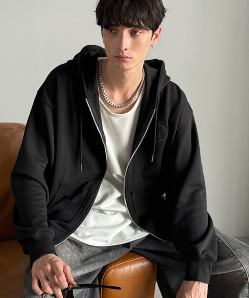 【Classical Origin】Appliqu Detail Full-Zip Hoodie／アップリケデザインフルジップパーカー co1150045
