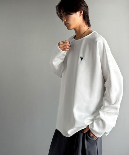 【Classical Origin】「洗練モードな一枚」。Double-Knit Fabric Thumb Hole Dolman T-Shirt／ダンボール素材サムホール付きドルマンTシャツ（長袖） co1010031