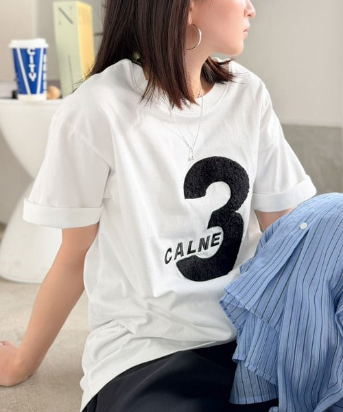 【前後2way】快適素材、立体刺繍がアクセントに♪綿100％デザインナンバリングサガラ刺繍T ce1350008
