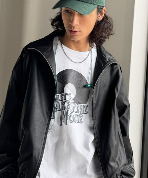 《JaVaジャバコラボ》「前後抜かりなし。」綿100%レコード盤レトロツアーロゴTシャツ（長袖） jo1150065