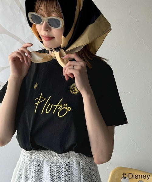 大人女子必見！　綿100％「ディズニー」サイン風刺繍Tシャツ（半袖） ce1330037