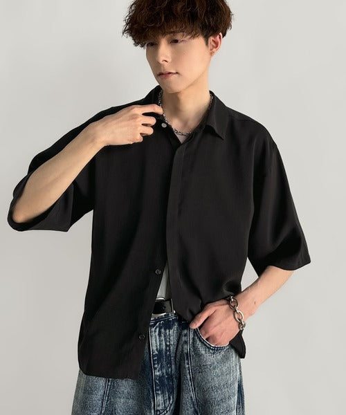 Cropper Box Style Hidden Placket Shirt ／比翼デザインショート丈シャツ co1010005