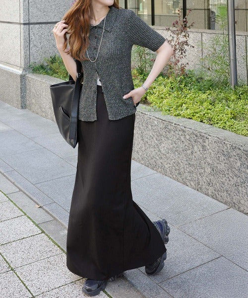 《marina×クラシカルエルフコラボ》バックスリットで動きやすい。ストレスフリーな穿き心地。ウエストリボンIラインスカート ce1015107