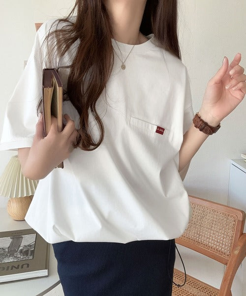 《JaVa ジャバコラボ》シンプルなのに格上げ。綿100％シルケット素材裾ドロストオーバーサイズTシャツ jv1050157