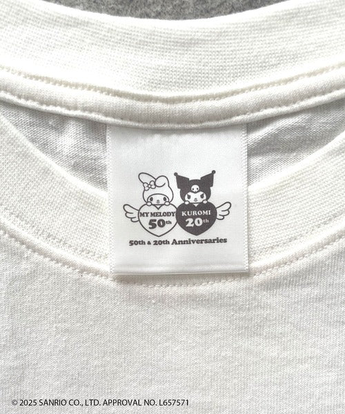【Sanrio characters/サンリオキャラクターズ】大人っぽく推せる。綿100％バックサンリオキャラ刺繍半袖コンパクトTシャツ（半袖） ce1330038