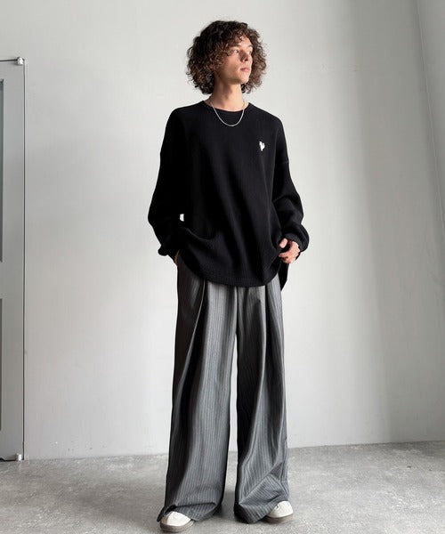 【Classical Origin】「ヘビーウェイト一択。」綿100％ワッフルクルーネックビッグTシャツ／Cotton 100% Waffle Crew Neck Big T-Shirt co0780014