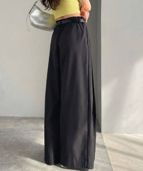 【mily bilet】きちんと見えと快適さを両立♪ 2タックワイドシルエットスラックス mi0789012
