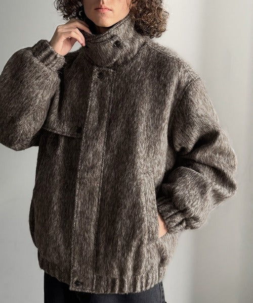 シャギーファー素材2way襟デザインブルゾン／Shaggy Fur 2-Way Collar Design Blouson co1150082