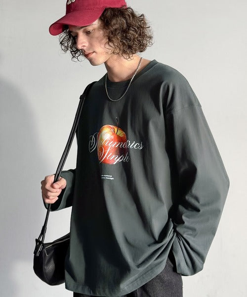 《JaVaジャバコラボ》綿100% フレッシュに、スタイリッシュに。アップルメッセージTシャツ（長袖） jo1150069