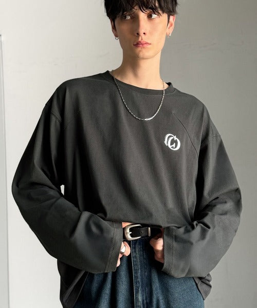 【Classical Origin】「1枚でキマる」。Dart Stitching Oversized T-Shirt／綿100％ダーツ切り替えオーバーサイズTシャツ（長袖） co1150037