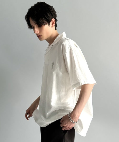 Cotton100%  Ripstop Open Collar Pullover Shirt／コットン100％リップストップ素材オープンカラープルオーバーシャツ co1150012