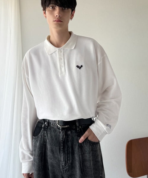 【Classical Origin】「上質な日常。」胸刺繍入り鹿の子ポロシャツ（長袖）／Embroidery Basic Polo Shirt co1150052