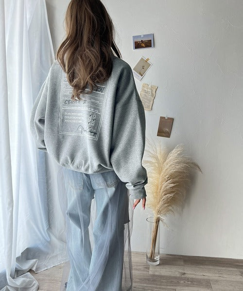 《Javaジャバコラボ》インパクト抜群！前後2wayフライトチェックインロゴ刺繍裏起毛スウェット jv1260294