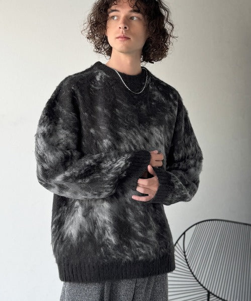 【Classical Origin】「まるで毛布。」モヘアライクシャギー素材クルーネックセーター／Mohair-Like Shaggy Knit Crew Neck Sweater co0780002