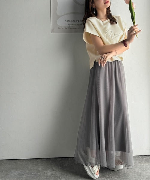 《JaVaジャバコラボ》上品な大人の抜け感。フロントPAEANエンボス加工半袖Tシャツ（ロゴ） jv1260427