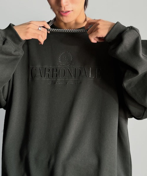 【Classical Origin】刺繍カレッジロゴ裏起毛スウェット／Embroidered College Logo Fleece Sweatshirt ao1330040