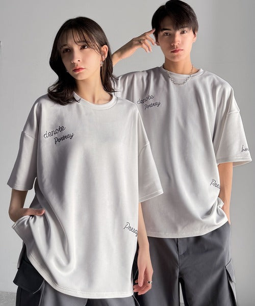 Logo Rhinestone Design Dolman Oversized Tee／ラインストーンロゴ使いドルマンオーバーサイズTシャツ co1010003