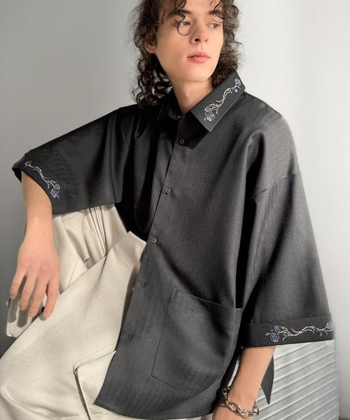 「魅せる服。」刺繍使いシャツジャケット/Embroidery Design Shirt Jacket co1010042