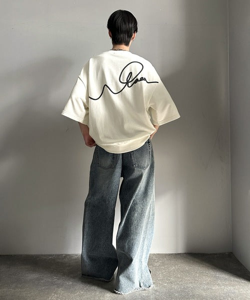 春夏の新定番！ウェーブコード刺繍ハーフスリーブpaeanトップス cm1260418
