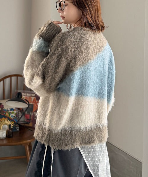 ゆるめのシルエットとニュアンス感が今っぽい。ふんわり♪ウェーブ柄ニット（長袖） ce1330049