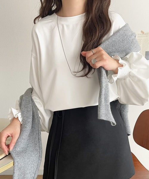 シーズンを彩るニュアンスカラー。キャンディスリーブカットジョーゼットブラウス ce1050338