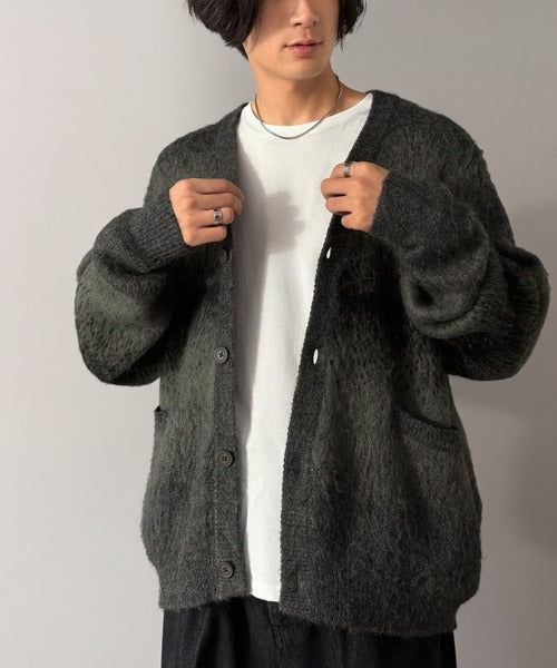 グラデーションボーダー柄Vネックニットカーディガン／Gradient Stripe V-Neck Cardigan co1150120