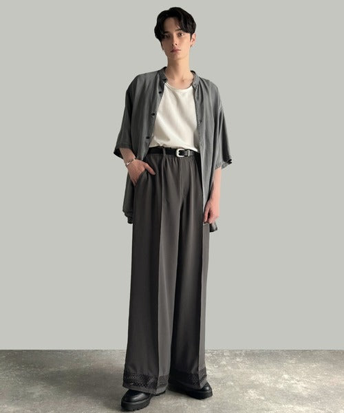 「キレイめ×抜け感」裾レース切り替えリラックスイージースラックス／Lace Panel Easy Slacks co1010020
