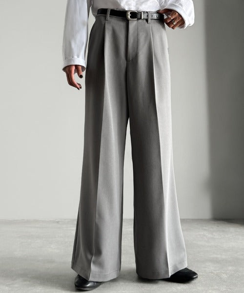 【Classical Origin】「美しい落ち感。」 ワンタックセンタープレスフレアスラックス／One-tuck center-pressed flared slacks co1150042