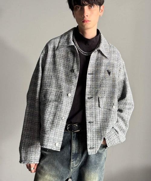 【Classical Origin】「今季トレンド。」ツイード素材ショート丈ジャケット／Tweed Short Jacket co1150060