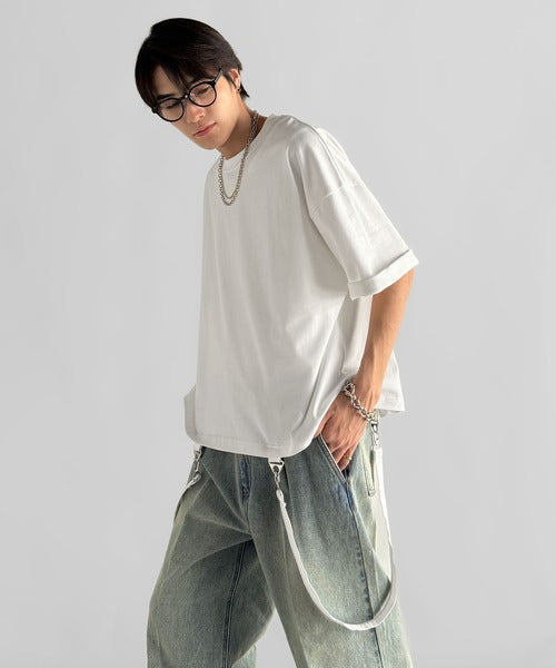 Belt Design Transformable Cropped T-Shirt／脱着式ベルトデザインショート丈Tシャツ co1150015