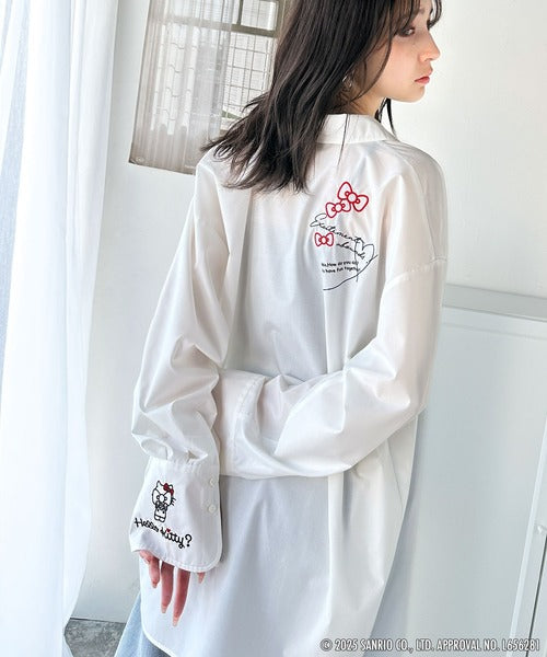 【Sanrio characters/サンリオキャラクターズ】可愛さ100％！ランダム刺繍ストライプシャツ(長袖) ce1350002